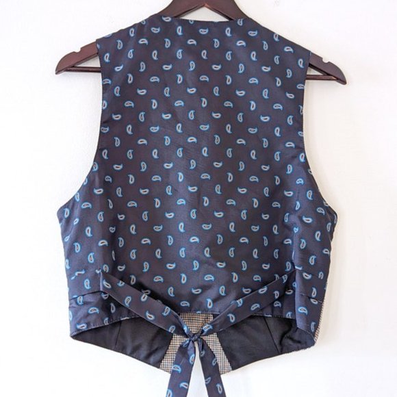 VINTAGE 90s Houndstooth Vest | Academia Clothing | Button Up Vest - Picture 10 of 10